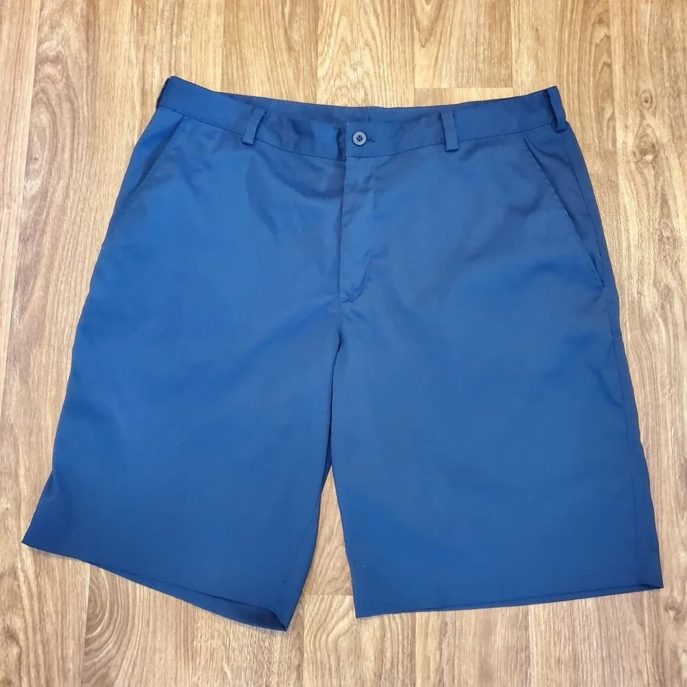 Nike‎ Golf Shorts Men 36 Blue Dri-FIT Flat Front Performance Stretch 551808-419